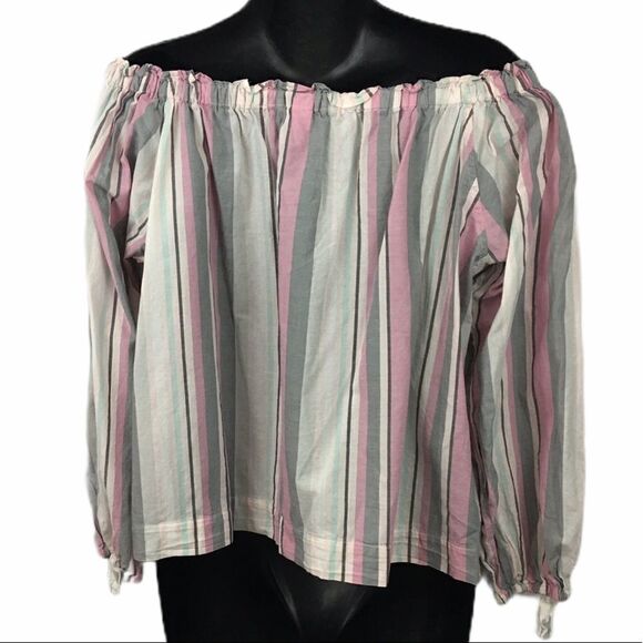 Victoria Secret boho off the shoulder striped top - Picture 4 of 8